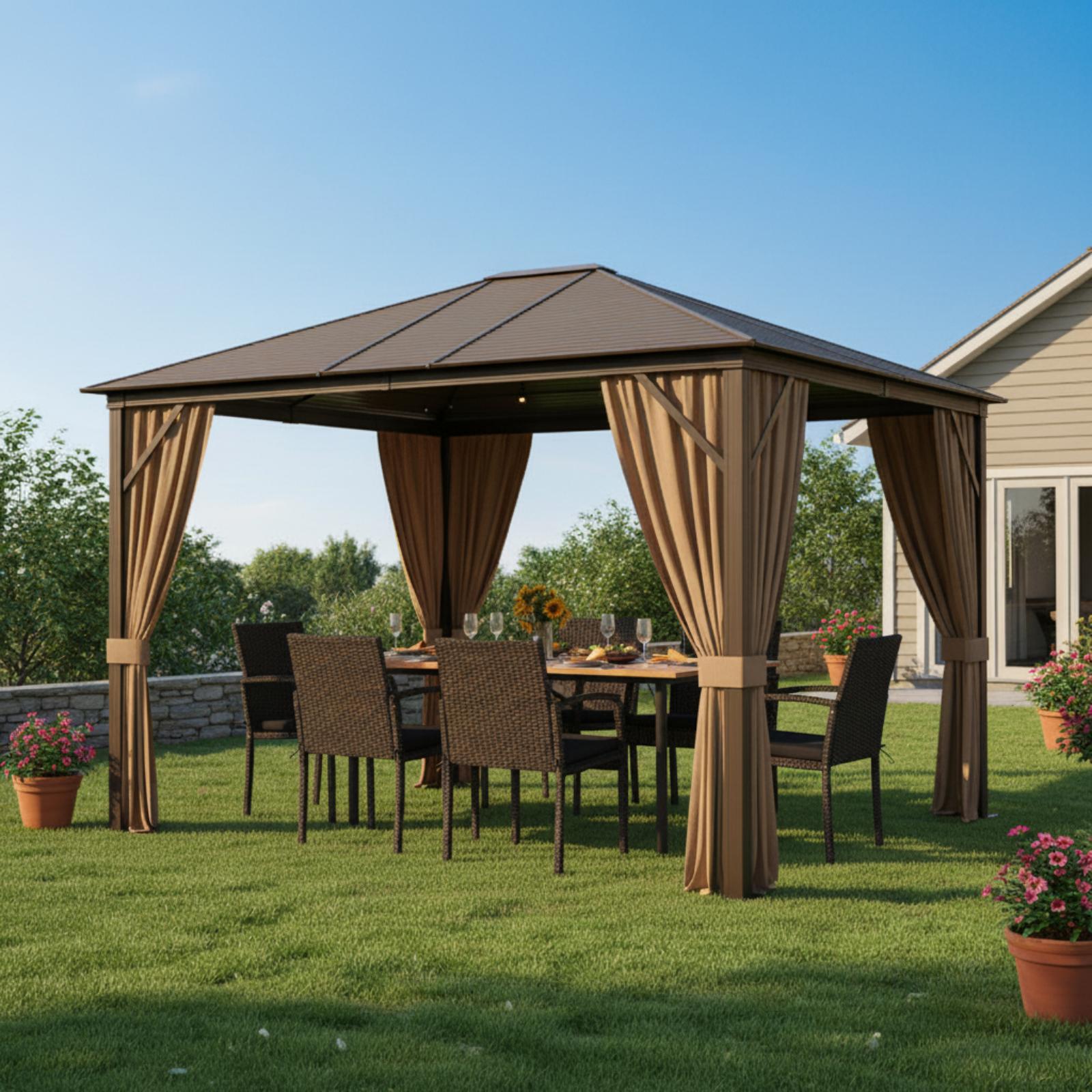 Backyard Retreat Pro Set: All-Weather Gazebo and Dining Combo for Ultimate Outdoor Living Outdoor & Patio Furniture at Gallery Canada