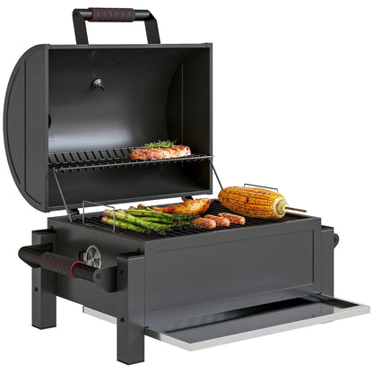 Portable Tabletop Charcoal Smoker, Ash Catcher, Thermometer, Black Charcoal BBQ Grils at Gallery Canada