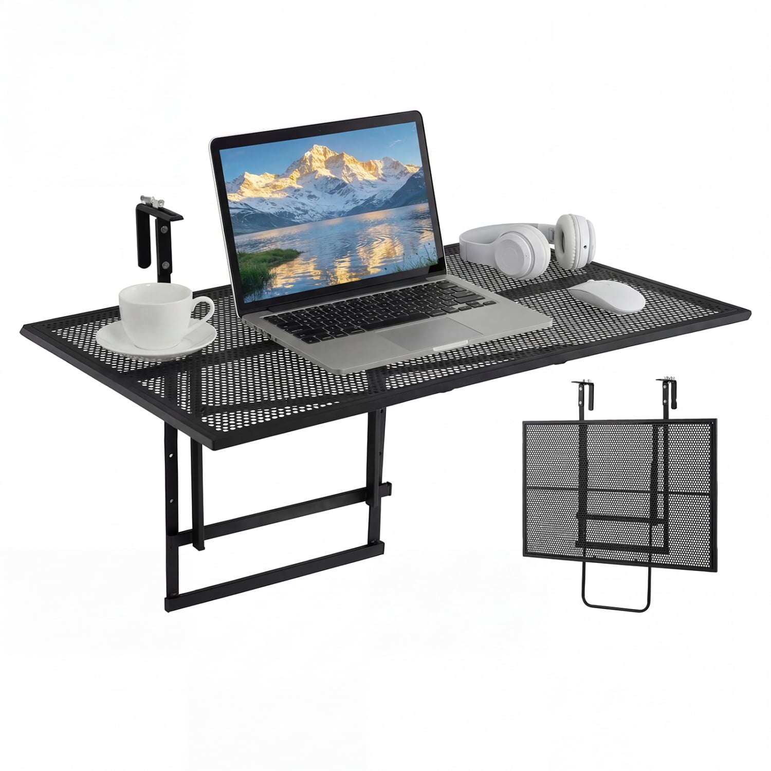 31.5 Inch Metal Folding Bar Table, Adjustable Height Patio Tables at Gallery Canada