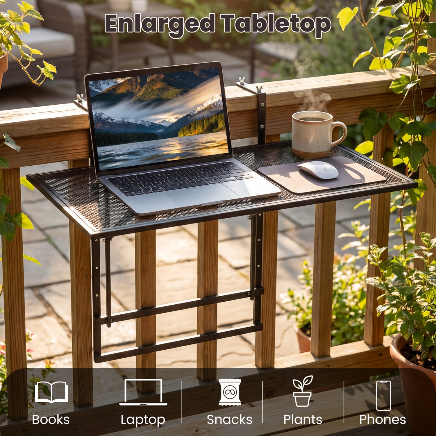 31.5 Inch Metal Folding Bar Table, Adjustable Height Patio Tables at Gallery Canada