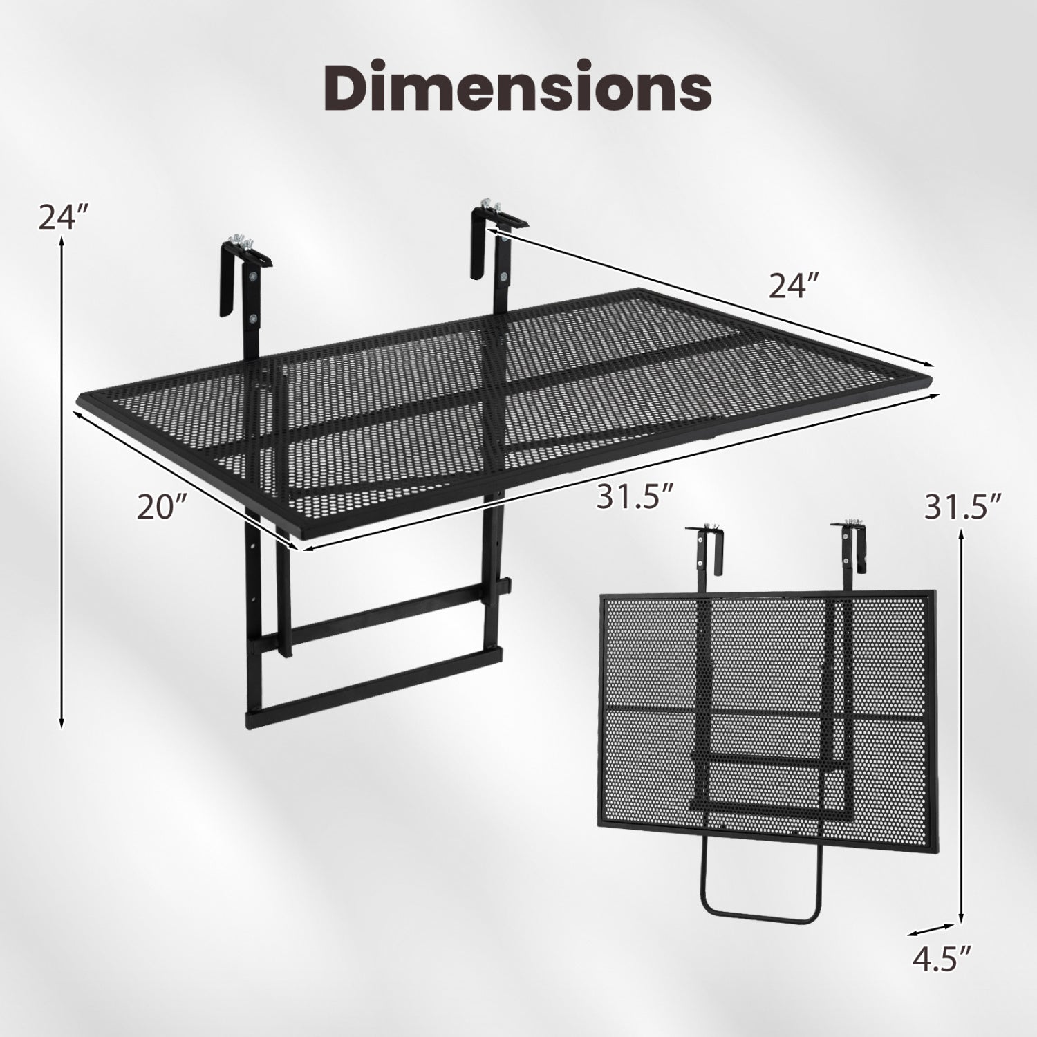 31.5 Inch Metal Folding Bar Table, Adjustable Height Patio Tables at Gallery Canada