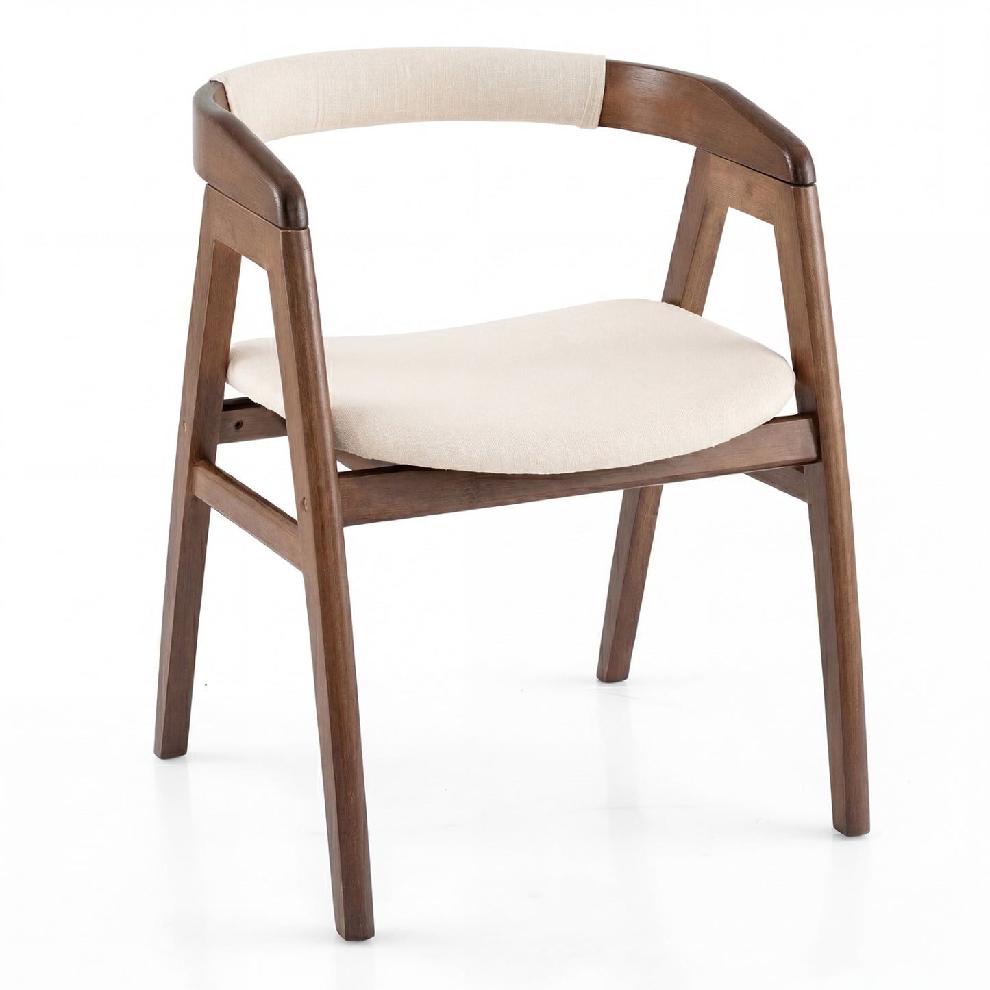Bamboo Upholstered Dining Chair, Curved Back, Walnut Dining Chairs at Gallery Canada