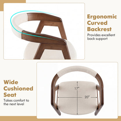 Bamboo Upholstered Dining Chair, Curved Back, Walnut Dining Chairs at Gallery Canada