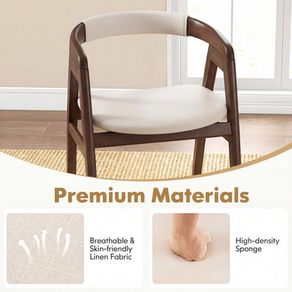 Bamboo Upholstered Dining Chair, Curved Back, Walnut Dining Chairs at Gallery Canada