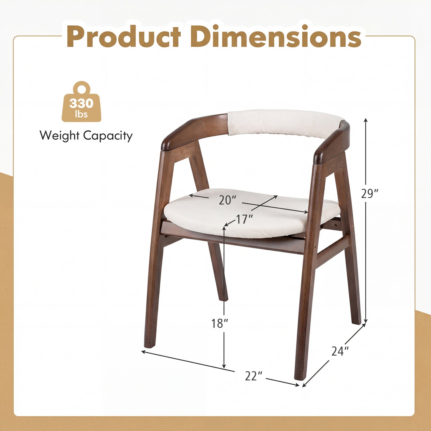 Bamboo Upholstered Dining Chair, Curved Back, Walnut Dining Chairs at Gallery Canada
