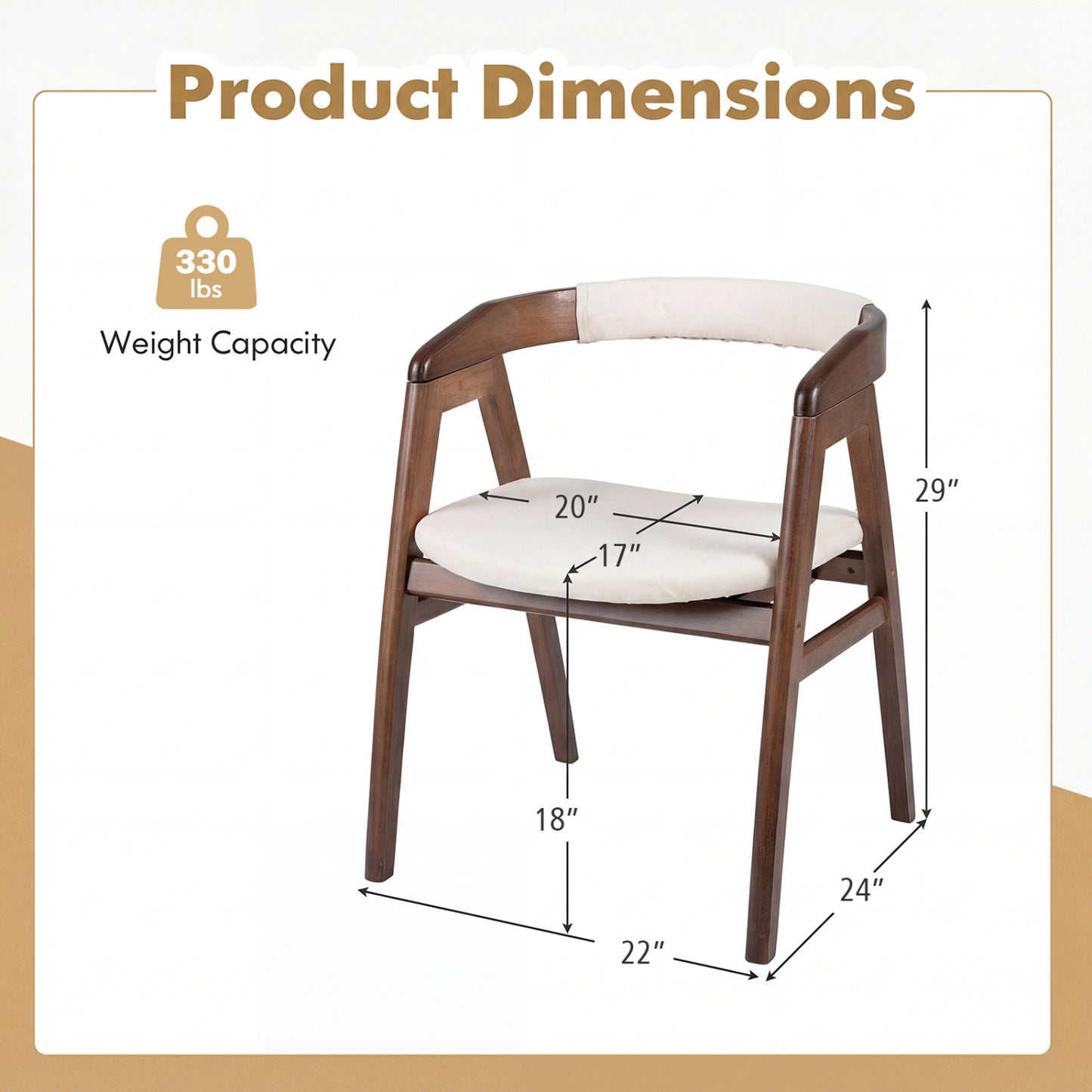 Bamboo Upholstered Dining Chair, Curved Back, Walnut Dining Chairs at Gallery Canada