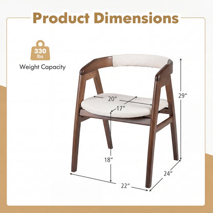 Bamboo Upholstered Dining Chair, Curved Back, Walnut Dining Chairs at Gallery Canada
