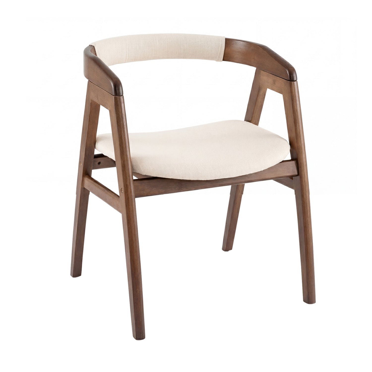 Bamboo Upholstered Dining Chair, Curved Back, Walnut Dining Chairs at Gallery Canada