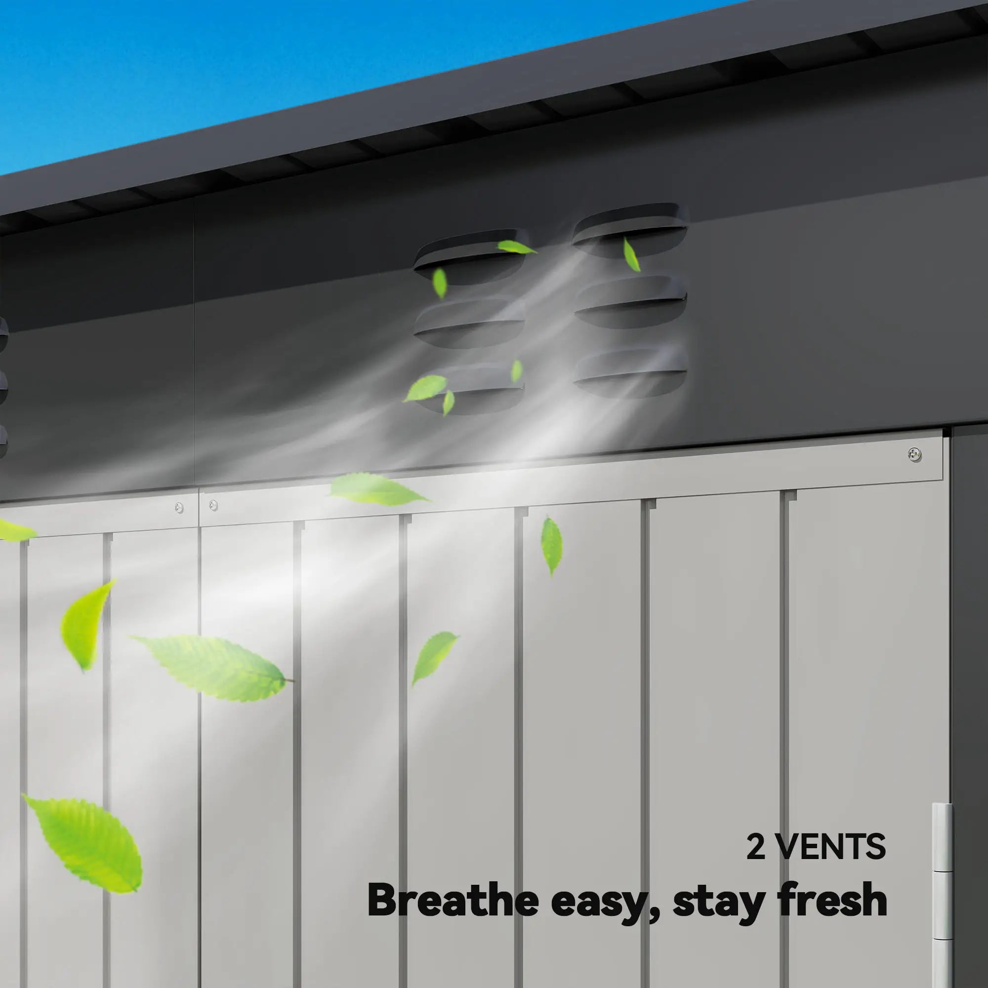 9' x 4' Galvanized Steel Garden Shed, Lockable Doors, 2 Air Vents Sheds at Gallery Canada