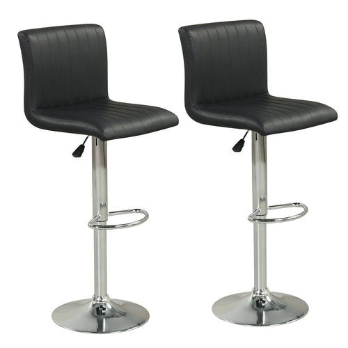 Adjustable Swivel Bar Stools Set Of 2, Black