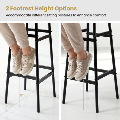 Metal Frame Bar Stools Set of 2, Gray, Black Bar Stools at Gallery Canada