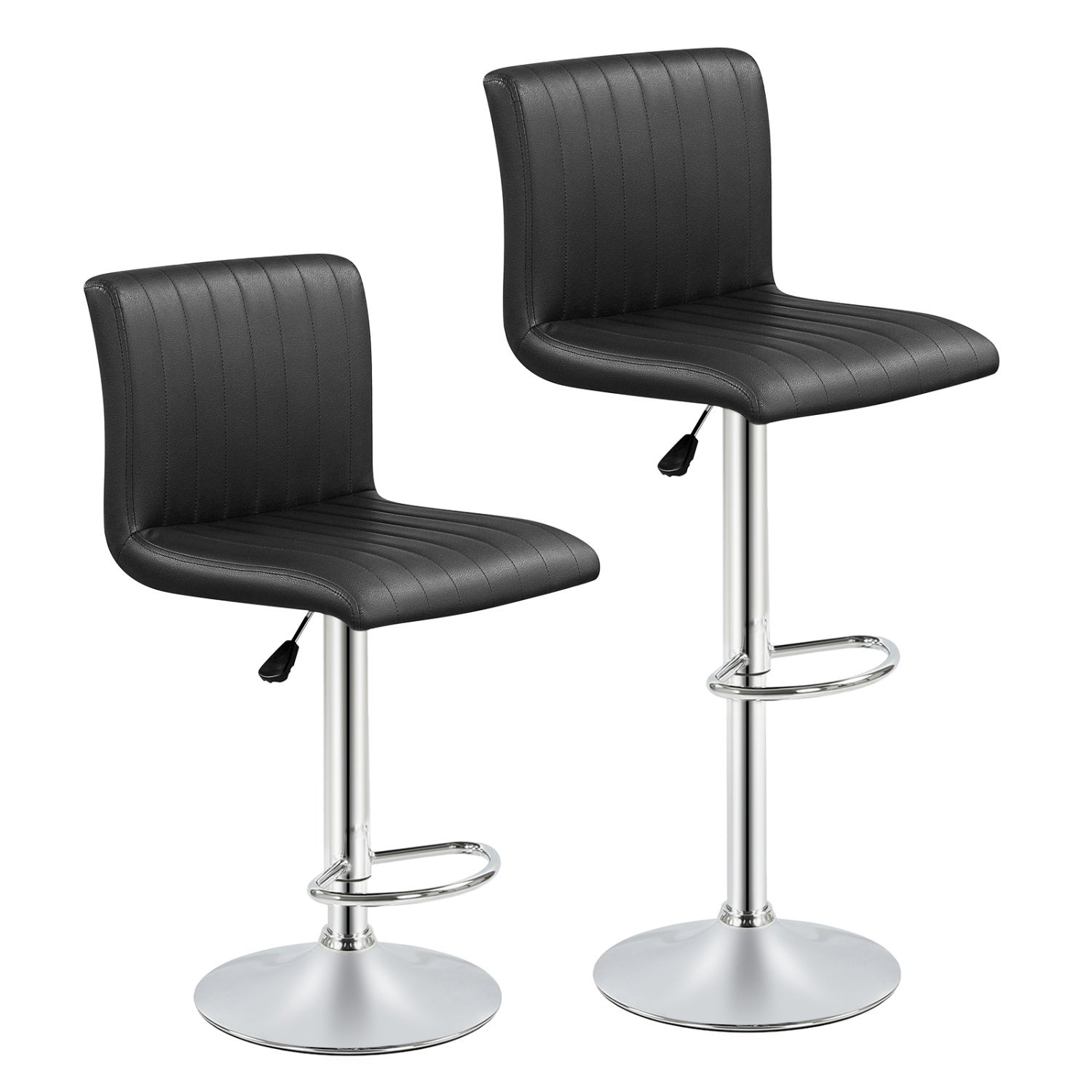 Adjustable Swivel Bar Stools Set Of 2, Black Bar Stools at Gallery Canada