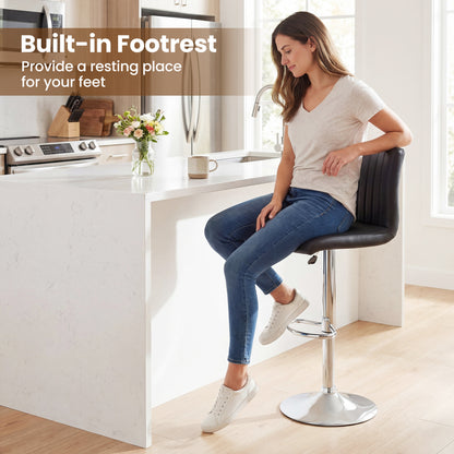Adjustable Swivel Bar Stools Set Of 2, Black Bar Stools at Gallery Canada
