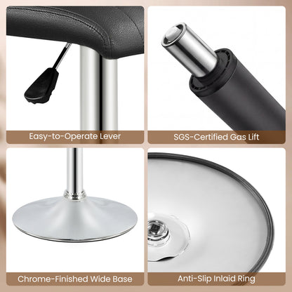 Adjustable Swivel Bar Stools Set Of 2, Black Bar Stools at Gallery Canada