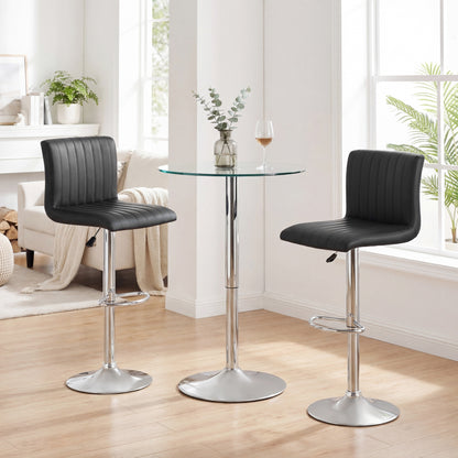 Adjustable Swivel Bar Stools Set Of 2, Black Bar Stools at Gallery Canada