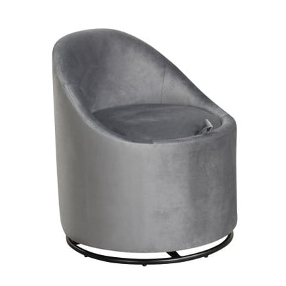 Barrel Chair with Storage 360° Swivel Upholstered Vanity Chair, Gray Accent Chairs at Gallery Canada