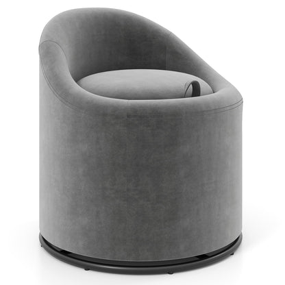 Barrel Chair With Storage, 360° Swivel Upholstered Vanity Chair, Gray Accent Chairs at Gallery Canada