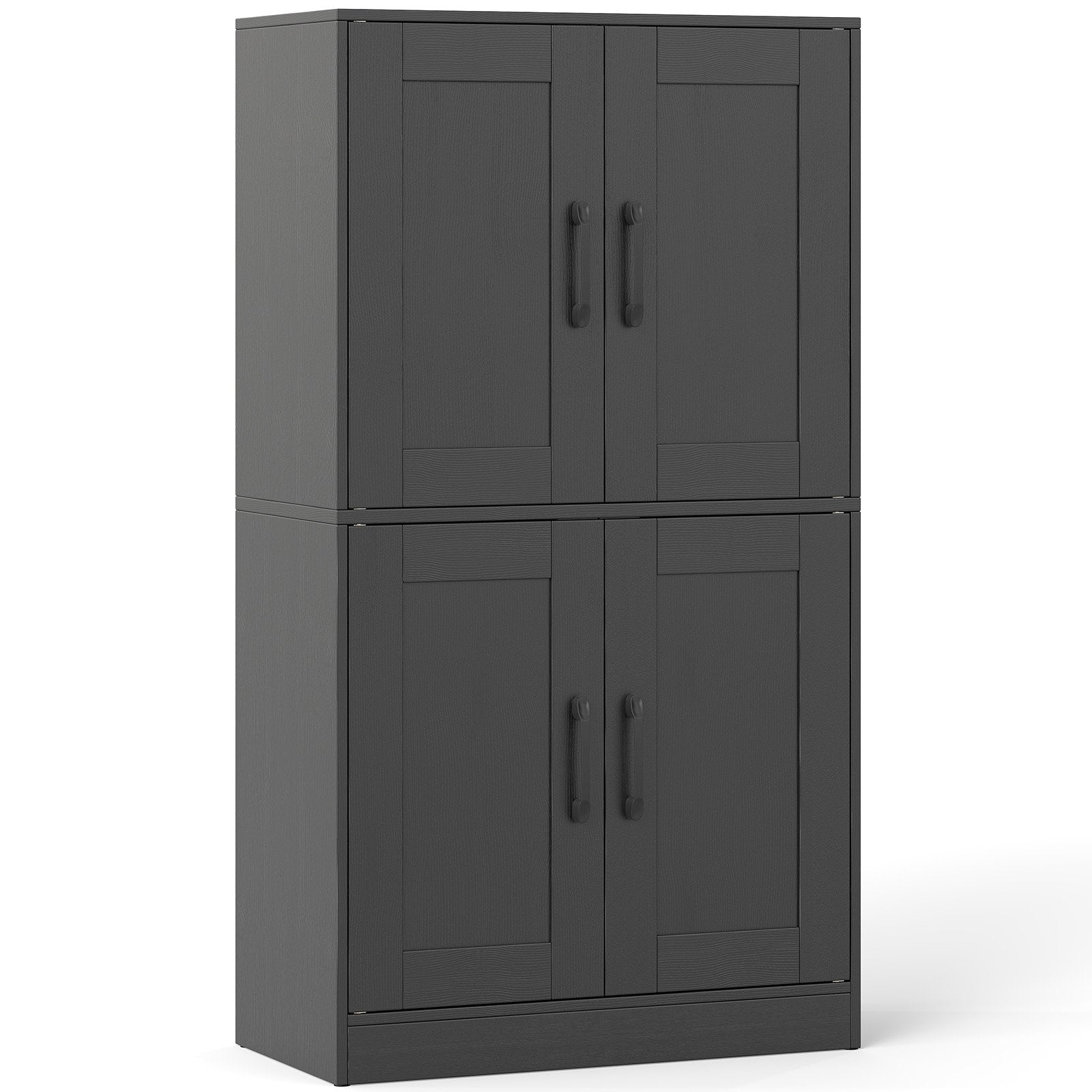 Bathroom Cabinet 43.5 inch Storage Cabinet with Doors and Adjustable Shelves, Black Floor Cabinets at Gallery Canada