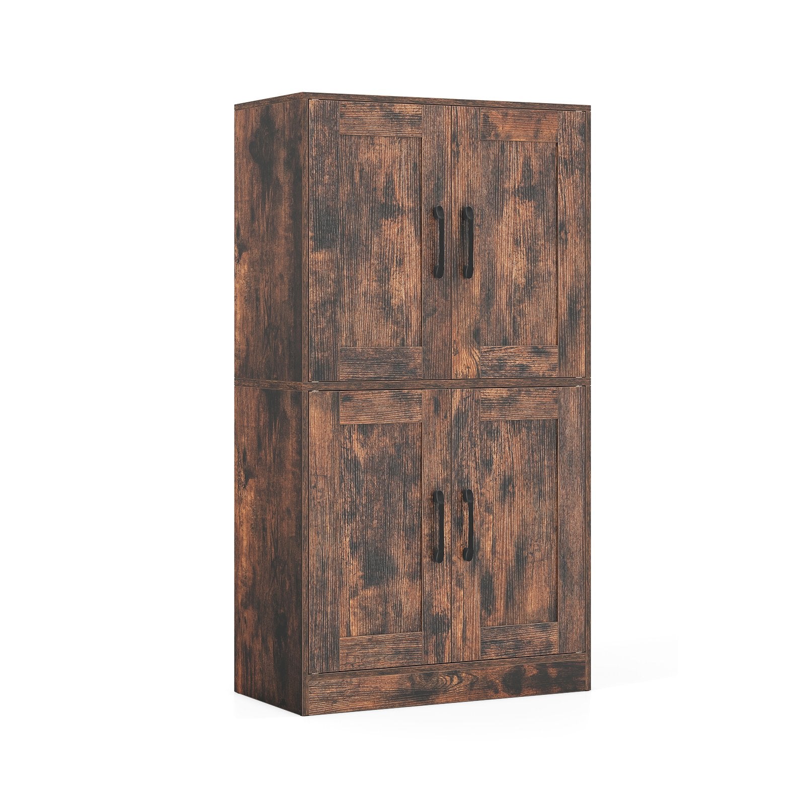 Bathroom Cabinet 43.5 inch Storage Cabinet with Doors and Adjustable Shelves, Rustic Brown Floor Cabinets Rustic Brown at Gallery Canada
