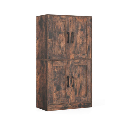 Bathroom Cabinet 43.5 inch Storage Cabinet with Doors and Adjustable Shelves, Rustic Brown Floor Cabinets Rustic Brown at Gallery Canada