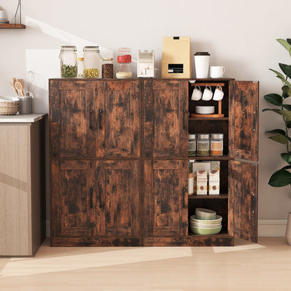 Bathroom Cabinet 43.5 inch Storage Cabinet with Doors and Adjustable Shelves, Rustic Brown Floor Cabinets at Gallery Canada