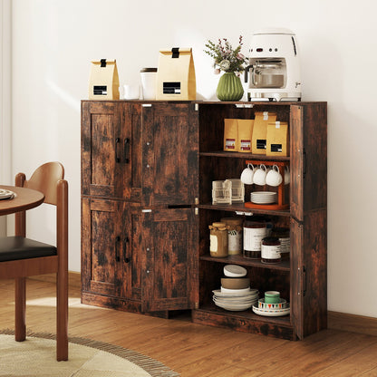 Bathroom Cabinet 43.5 inch Storage Cabinet with Doors and Adjustable Shelves, Rustic Brown Floor Cabinets at Gallery Canada
