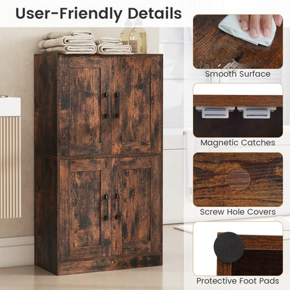 Bathroom Cabinet, 43.5 Inch, Doors, Adjustable Shelves, Rustic Brown Floor Cabinets at Gallery Canada