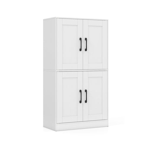 Bathroom Cabinet 43.5 inch Storage Cabinet with Doors and Adjustable Shelves, White
