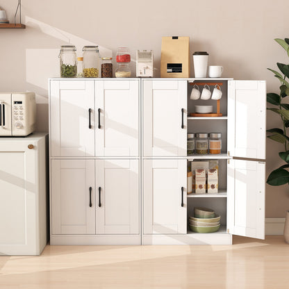 Bathroom Cabinet 43.5 inch Storage Cabinet with Doors and Adjustable Shelves, White Floor Cabinets at Gallery Canada