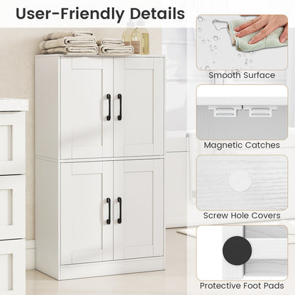 Bathroom Cabinet 43.5 Inch, Storage With Doors, Adjustable Shelves, White Floor Cabinets at Gallery Canada