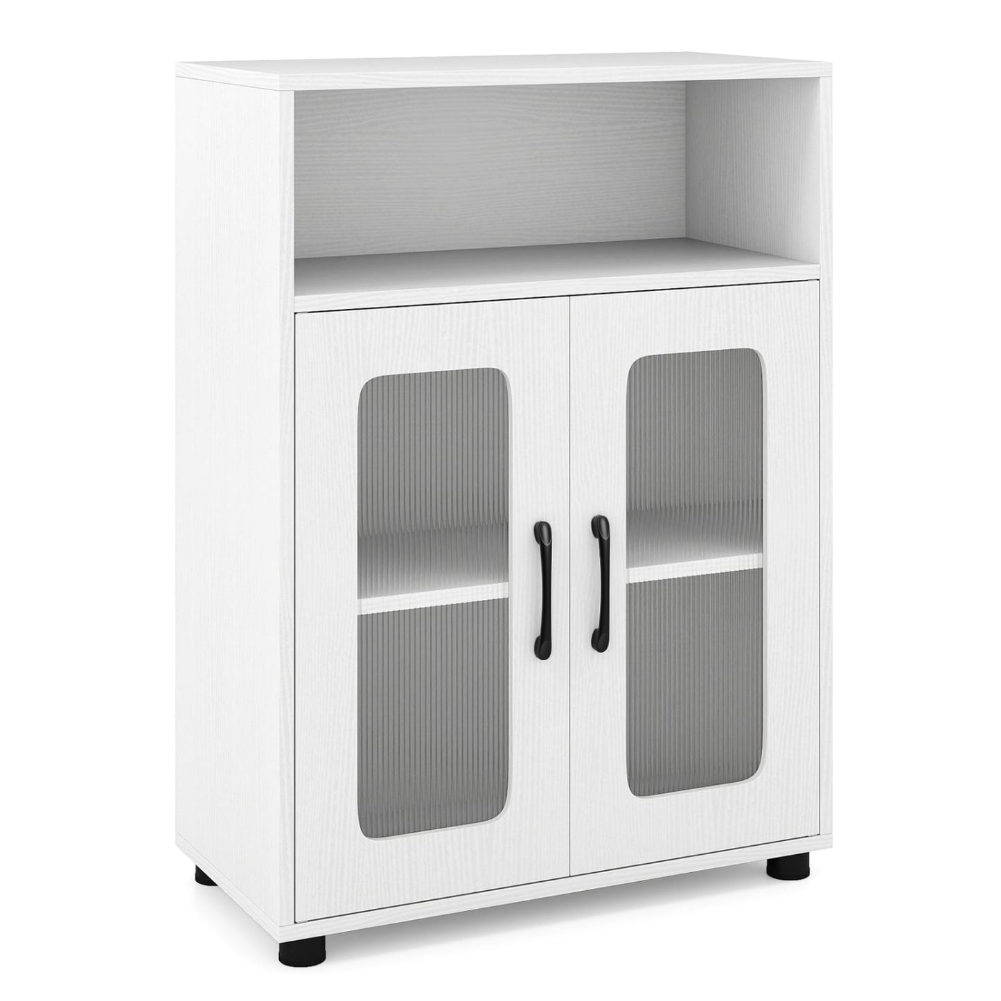 Bathroom Cabinet, 2 Doors, 3-Level Adjustable Shelf, White Floor Cabinets at Gallery Canada