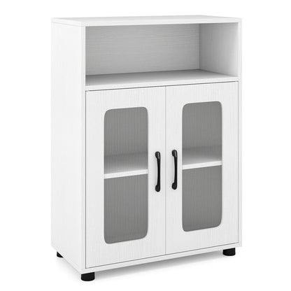 Bathroom Cabinet, 2 Doors, 3-Level Adjustable Shelf, White Floor Cabinets at Gallery Canada