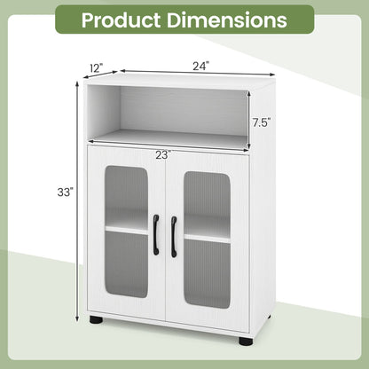 Bathroom Cabinet, 2 Doors, 3-Level Adjustable Shelf, White Floor Cabinets at Gallery Canada