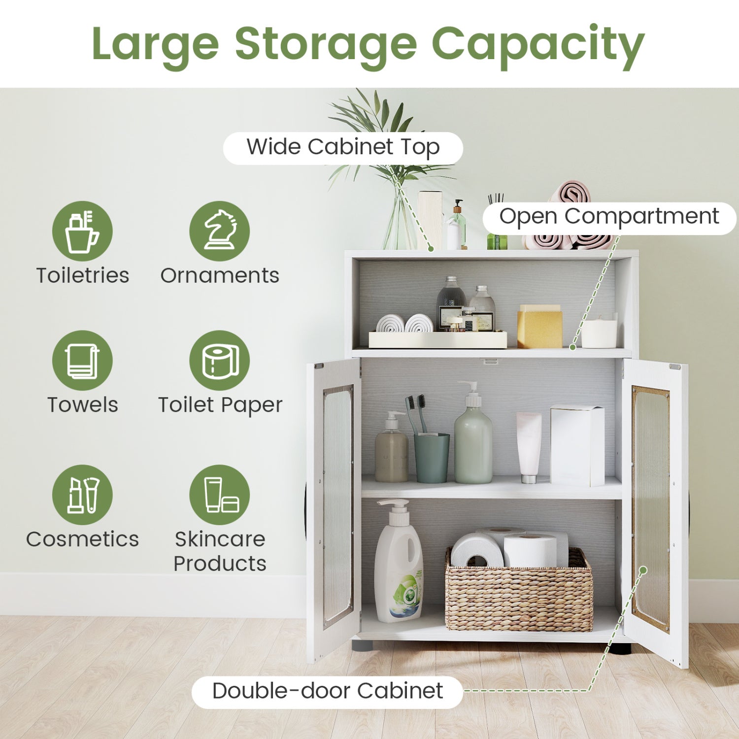 Tall Bathroom Cabinet Set with Floor Cabinet, White Floor Cabinets at Gallery Canada