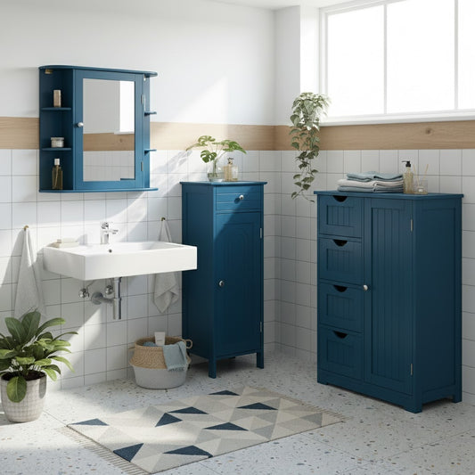 Bathroom Cabinets - Prussian Blue Collection, Dark Blue Floor Cabinets Dark Blue at Gallery Canada