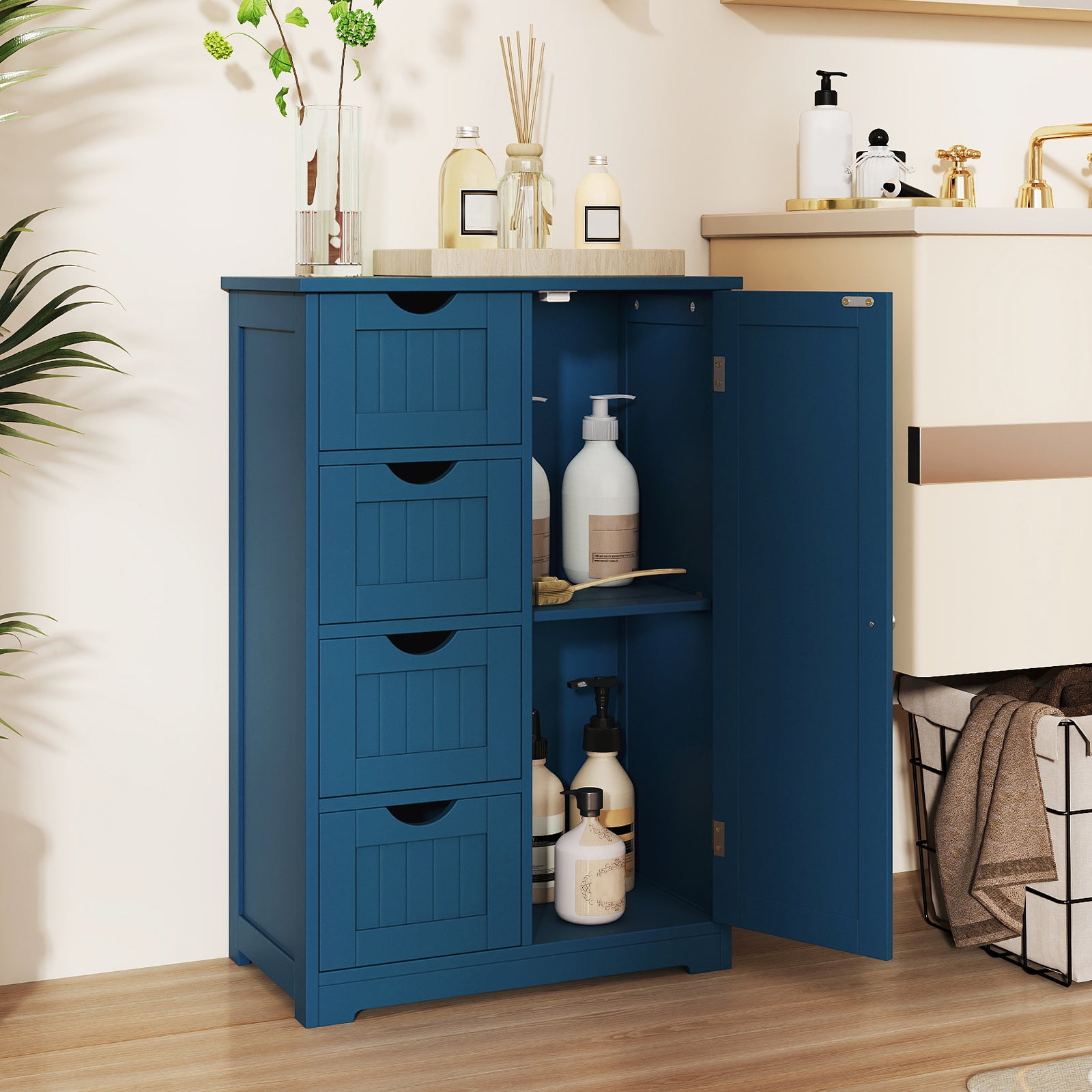 Bathroom Cabinets - Prussian Blue Collection, Dark Blue Floor Cabinets at Gallery Canada