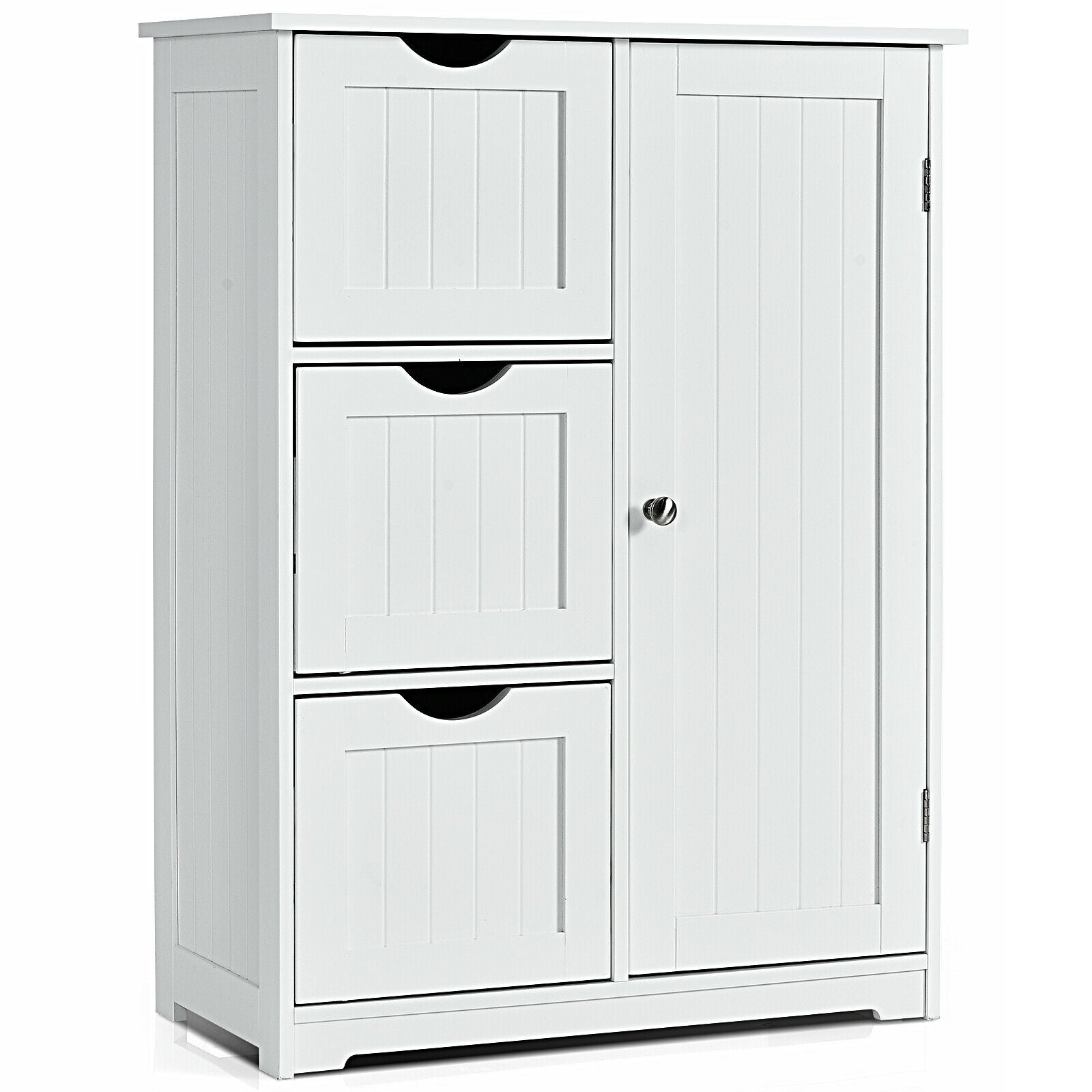 Bathroom Floor Cabinet, 3 Drawers, 1 Cupboard, White Floor Cabinets White at Gallery Canada
