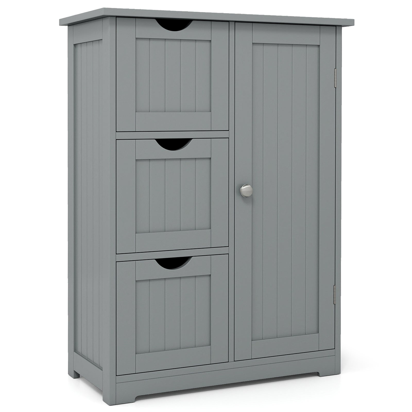Bathroom Floor Cabinet, 3 Drawers 1 Cupboard, Gray Floor Cabinets Gray at Gallery Canada