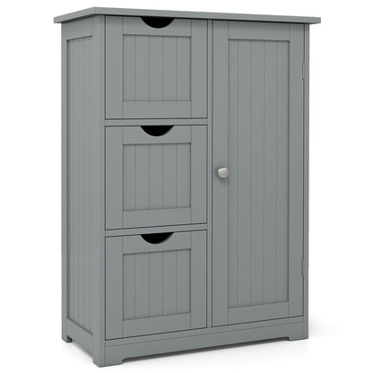Bathroom Floor Cabinet, 3 Drawers 1 Cupboard, Gray Floor Cabinets at Gallery Canada
