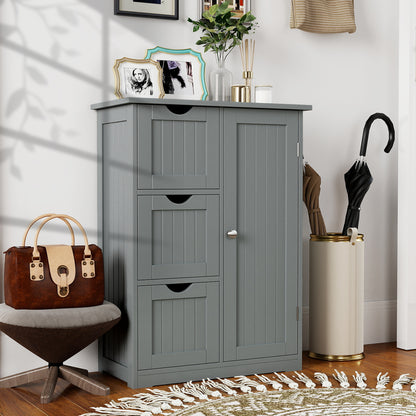 Bathroom Floor Cabinet, 3 Drawers 1 Cupboard, Gray Floor Cabinets at Gallery Canada