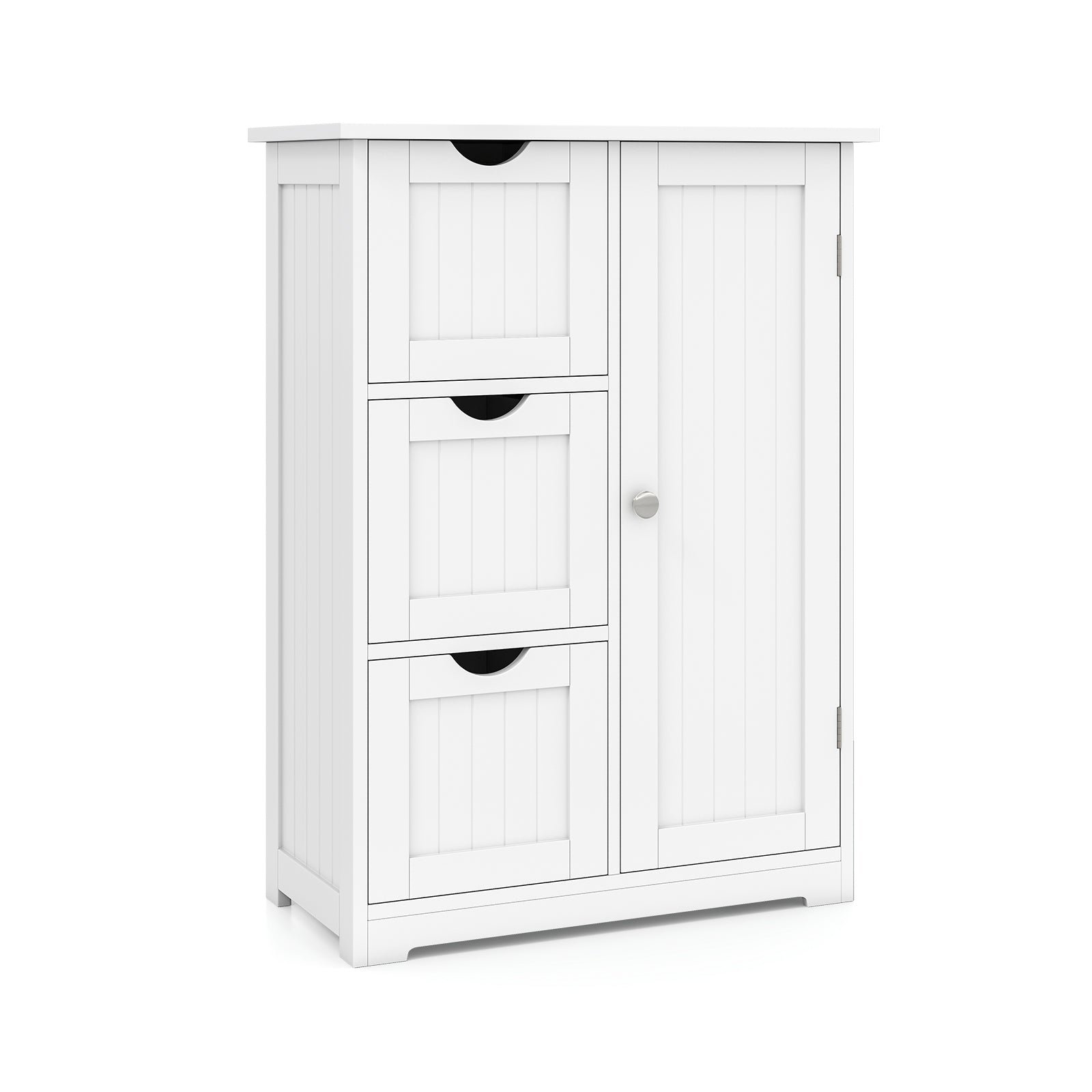 Bathroom Floor Cabinet, 3 Drawers, 1 Cupboard, White Floor Cabinets White at Gallery Canada