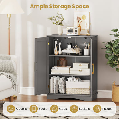 Bathroom Floor Storage Cabinet, 2 Doors, Adjustable Shelves, Gray Floor Cabinets at Gallery Canada