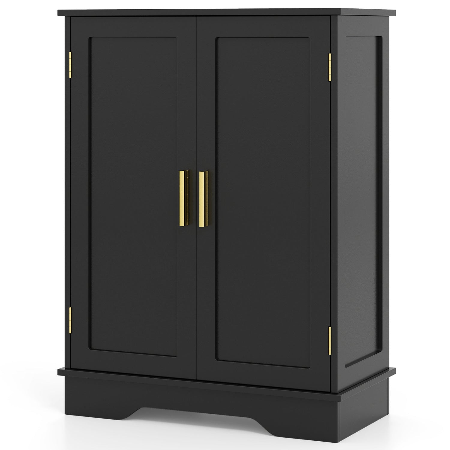 Bathroom Floor Storage Cabinet, 2 Doors, Adjustable Shelves, Black Floor Cabinets at Gallery Canada