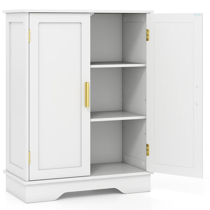 Bathroom Floor Storage Cabinet, 2 Doors, Adjustable Shelves, White Floor Cabinets White at Gallery Canada