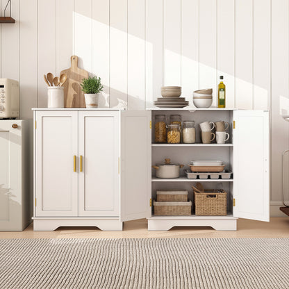 Bathroom Floor Storage Cabinet, 2 Doors, Adjustable Shelves, White Floor Cabinets at Gallery Canada