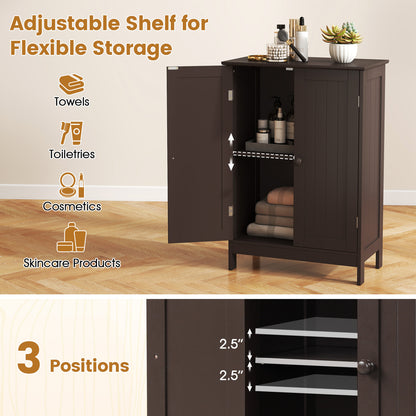 Bathroom Floor Storage Cabinet, Double Door, Brown Floor Cabinets at Gallery Canada