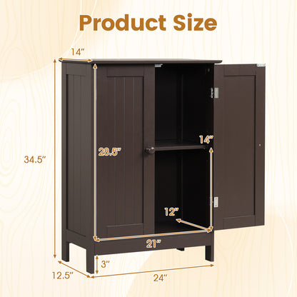 Bathroom Floor Storage Cabinet, Double Door, Brown Floor Cabinets at Gallery Canada