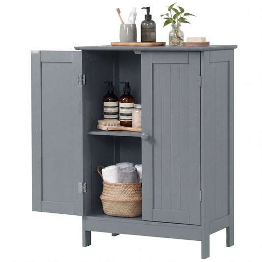 Bathroom Floor Storage Double Door Cupboard Cabinet, Gray Floor Cabinets Gray at Gallery Canada