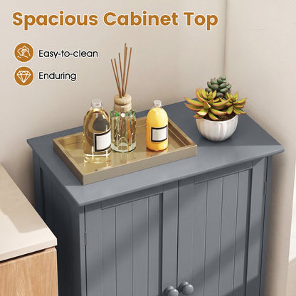 Bathroom Floor Storage Double Door Cupboard Cabinet, Gray Floor Cabinets at Gallery Canada