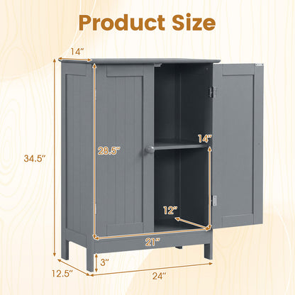 Bathroom Floor Storage Double Door Cupboard Cabinet, Gray Floor Cabinets at Gallery Canada
